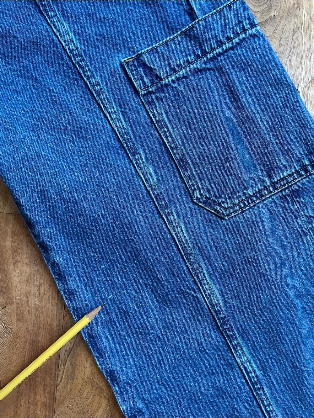 Madewell Baggy Straight Cargo High-Rise Wide Leg Patch Jeans size 27 NN489 - Picture 13 of 14